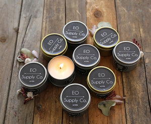 EO Small Silver Tin Candle